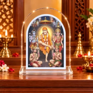 Shirdi Sai Baba L Shape Acrylic Showpiece 3 X 3.5 Inch For Home, Office And Car (F176633) Shirdi Sai Baba L Shape Acrylic Showpiece 3 X 3.5 Inch For Home, Office And Car (F176633)