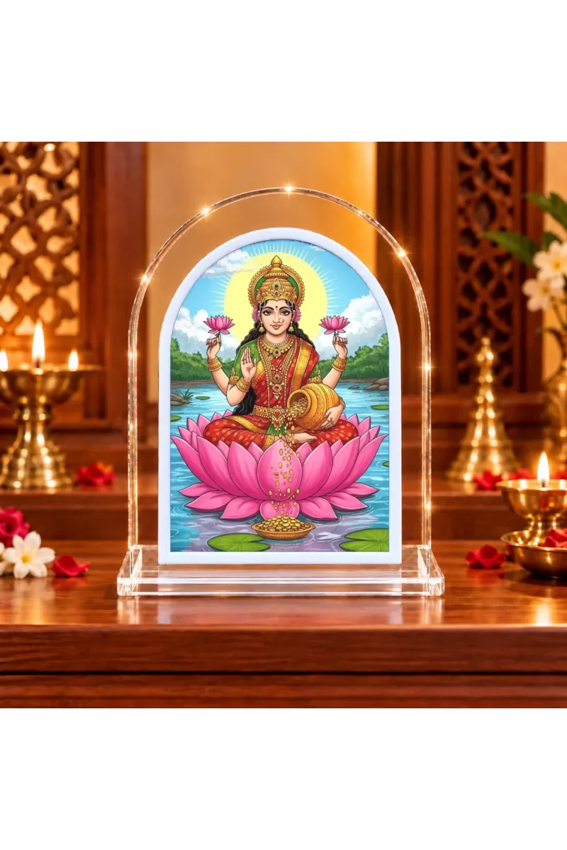 Goddess Lakshmi L Shape Acrylic Showpiece 3 X 3.5 Inch For Home, Office And Car (F176634)