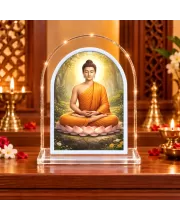 Buddha L Shape Acrylic Showpiece 3 X 3.5 Inch For Home, Office And Car (F176635)