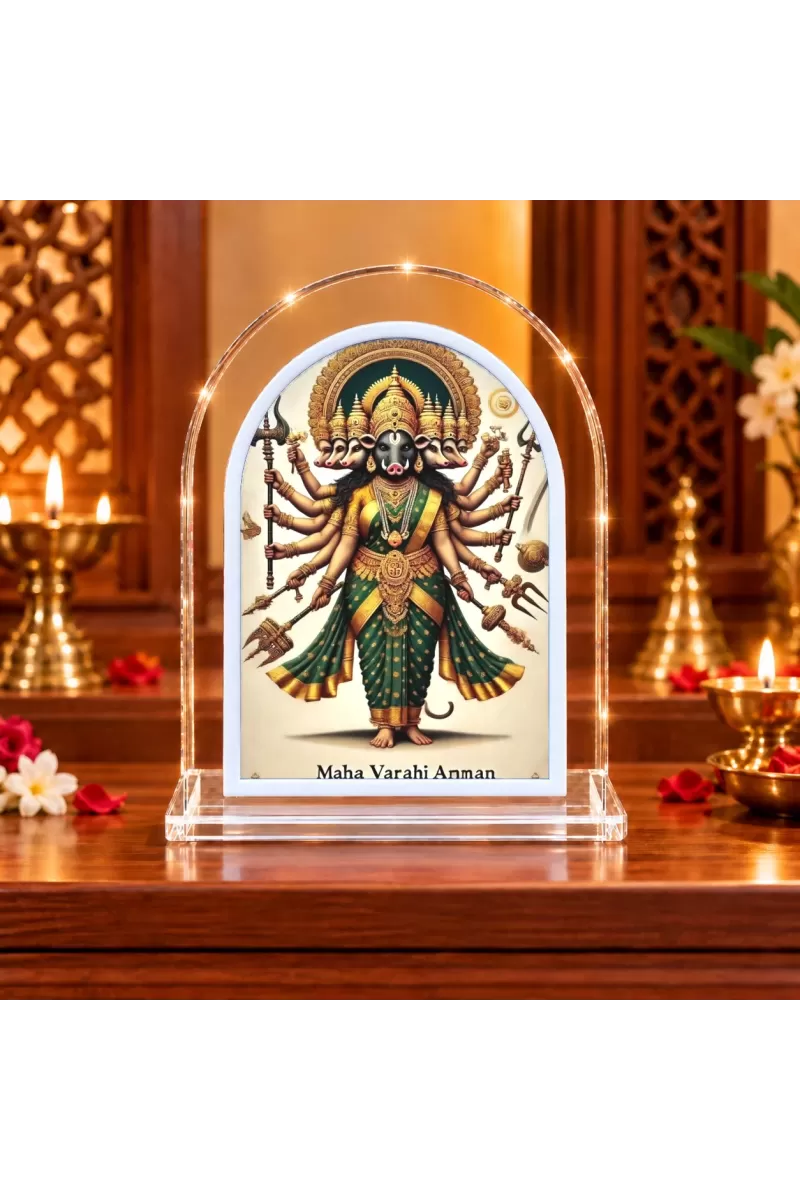 Maha Varahi Amman L Shape Acrylic Showpiece 3 X 3.5 Inch For Home, Office And Car (F176637)