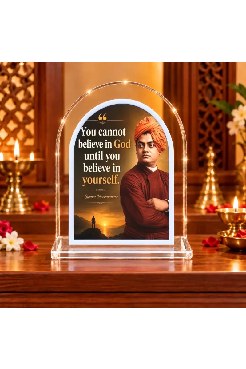 Swami Vivekananda L Shape Acrylic Showpiece 3 X 3.5 Inch For Home, Office And Car (F176638)