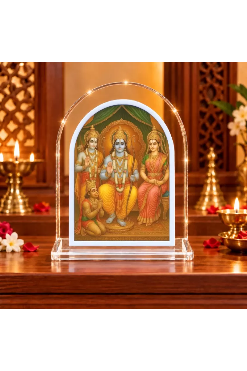 Ram Darbar L Shape Acrylic Showpiece 3 X 3.5 Inch For Home, Office And Car (F176639)