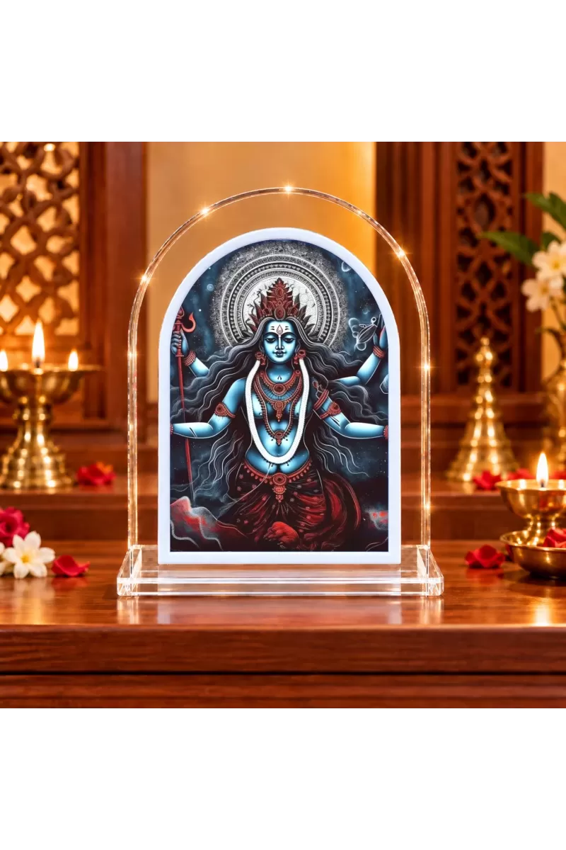 Maa Kaali L Shape Acrylic Showpiece 3 X 3.5 Inch For Home, Office And Car (F176641)