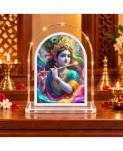 Lord Krishna L Shape Acrylic Showpiece 3 X 3.5 Inch For Home, Office And Car (F176642)