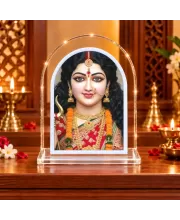 Durga Maa L Shape Acrylic Showpiece 3 X 3.5 Inch For Home, Office And Car (F176646)