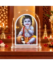 Baby Krishna L Shape Acrylic Showpiece 3 X 3.5 Inch For Home, Office And Car (F176648)