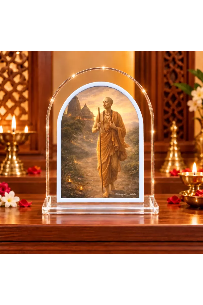 Lord Shree Chaitannya L Shape Acrylic Showpiece 3 X 3.5 Inch For Home, Office And Car (F176649)
