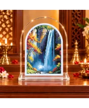 Waterfall Landscape L Shape Acrylic Showpiece 3 X 3.5 Inch For Home, Office And Car (F176650)