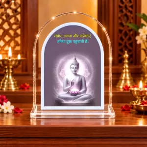 Buddha L Shape Acrylic Showpiece 3 X 3.5 Inch For Home, Office And Car (F176651)