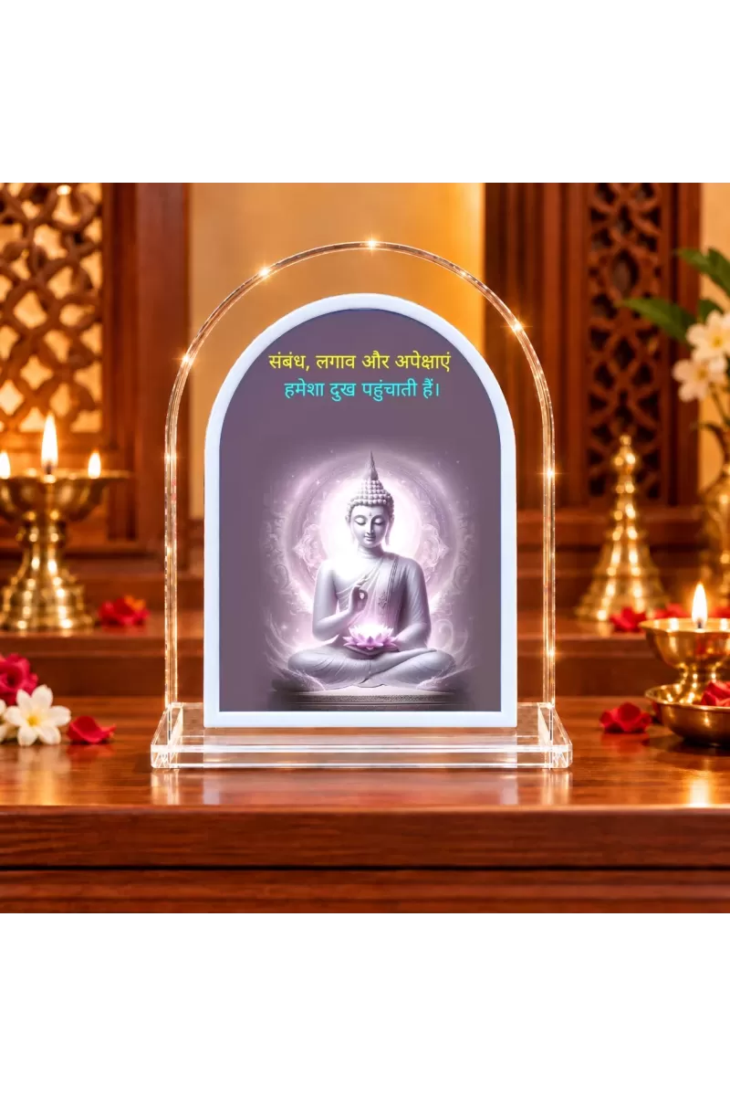 Buddha L Shape Acrylic Showpiece 3 X 3.5 Inch For Home, Office And Car (F176651)