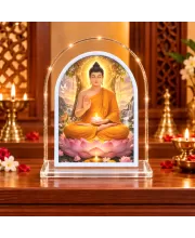 Buddha L Shape Acrylic Showpiece 3 X 3.5 Inch For Home, Office And Car (F176652)