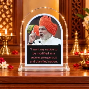 Narendra Modi L Shape Acrylic Showpiece 3 X 3.5 Inch For Home, Office And Car (F176653) Narendra Modi L Shape Acrylic Showpiece 3 X 3.5 Inch For Home, Office And Car (F176653)