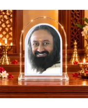 Sri Sri Ravi Shankar L Shape Acrylic Showpiece 3 X 3.5 Inch For Home, Office And Car (F176654)
