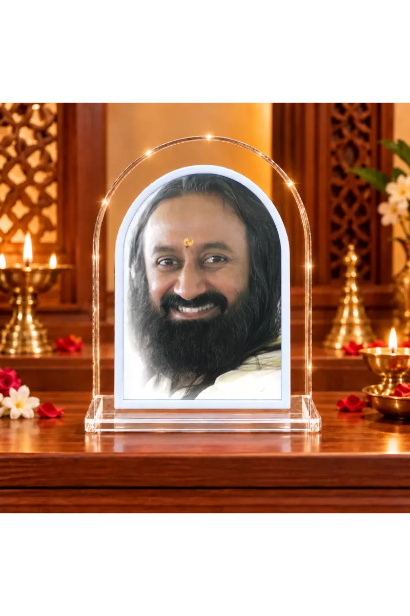 Sri Sri Ravi Shankar L Shape Acrylic Showpiece 3 X 3.5 Inch For Home, Office And Car (F176654)