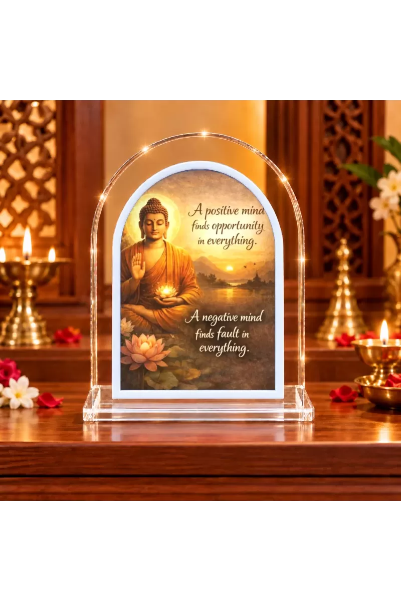 Buddha L Shape Acrylic Showpiece 3 X 3.5 Inch For Home, Office And Car (F176655)