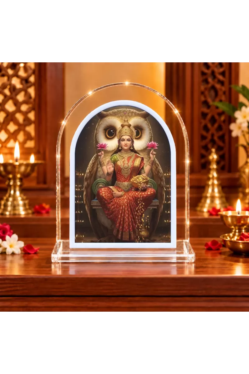 Lakshmi Maa L Shape Acrylic Showpiece 3 X 3.5 Inch For Home, Office And Car (F176656)