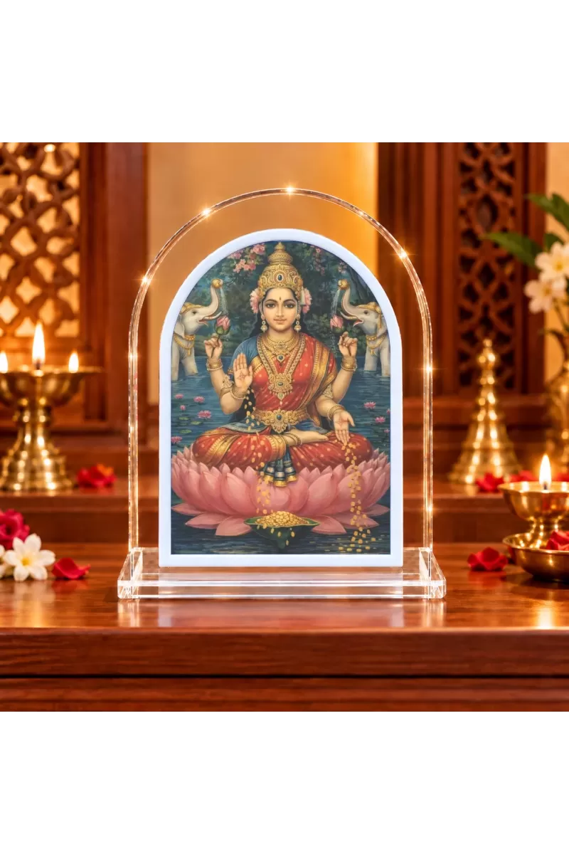 Goddess Lakshmi L Shape Acrylic Showpiece 3 X 3.5 Inch For Home, Office And Car (F176658)