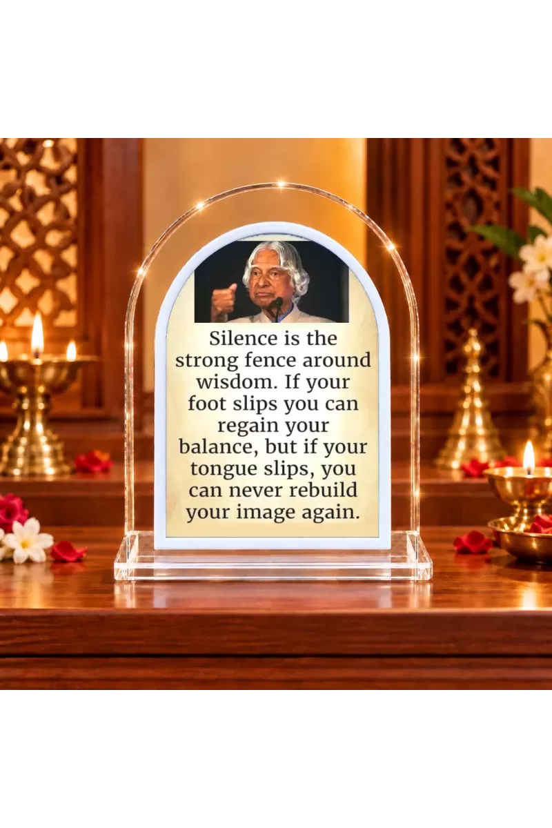 A P J Abdul Kalam L Shape Acrylic Showpiece 3 X 3.5 Inch For Home, Office And Car (F176660)