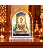 Buddha L Shape Acrylic Showpiece 3 X 3.5 Inch For Home, Office And Car (F176662)