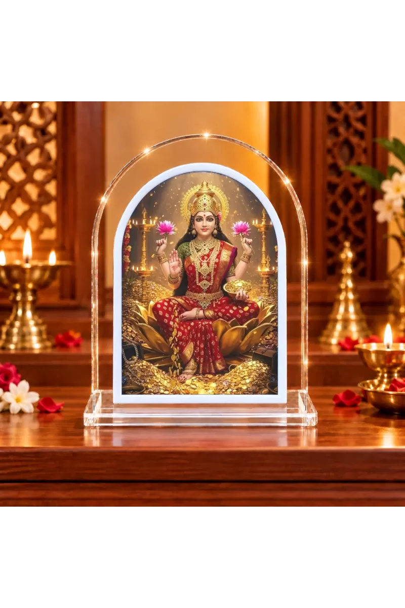 Goddess Lakshmi L Shape Acrylic Showpiece 3 X 3.5 Inch For Home, Office And Car (F176664)