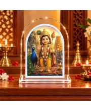 Lord Murugan L Shape Acrylic Showpiece 3 X 3.5 Inch For Home, Office And Car (F176665)