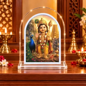 Lord Murugan L Shape Acrylic Showpiece 3 X 3.5 Inch For Home, Office And Car (F176665) Lord Murugan L Shape Acrylic Showpiece 3 X 3.5 Inch For Home, Office And Car (F176665)