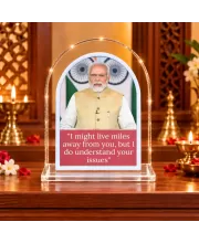 Narendra Modi L Shape Acrylic Showpiece 3 X 3.5 Inch For Home, Office And Car (F176673)