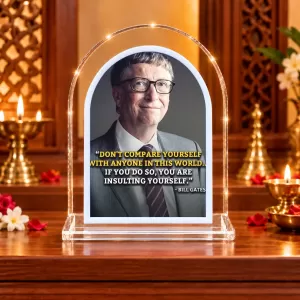 Bill Gates L Shape Acrylic Showpiece 3 X 3.5 Inch For Home, Office And Car (F176674)