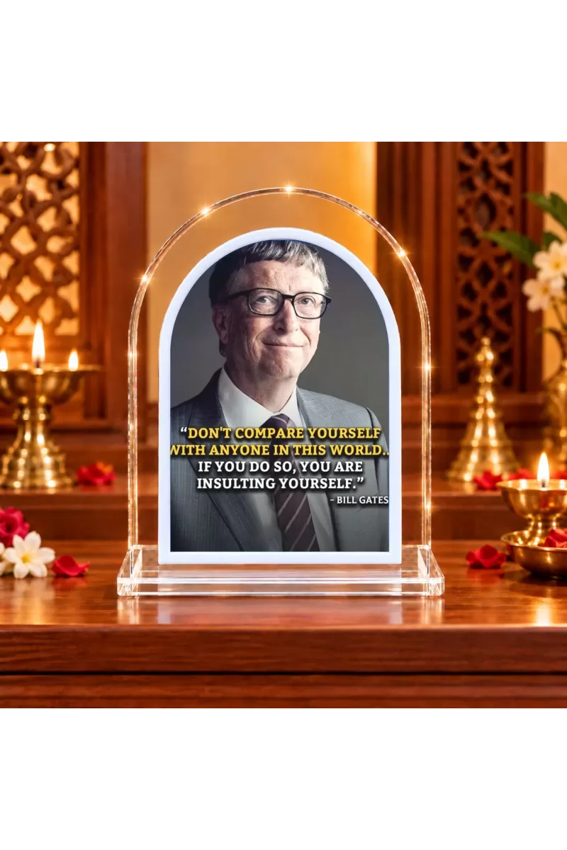 Bill Gates L Shape Acrylic Showpiece 3 X 3.5 Inch For Home, Office And Car (F176674)