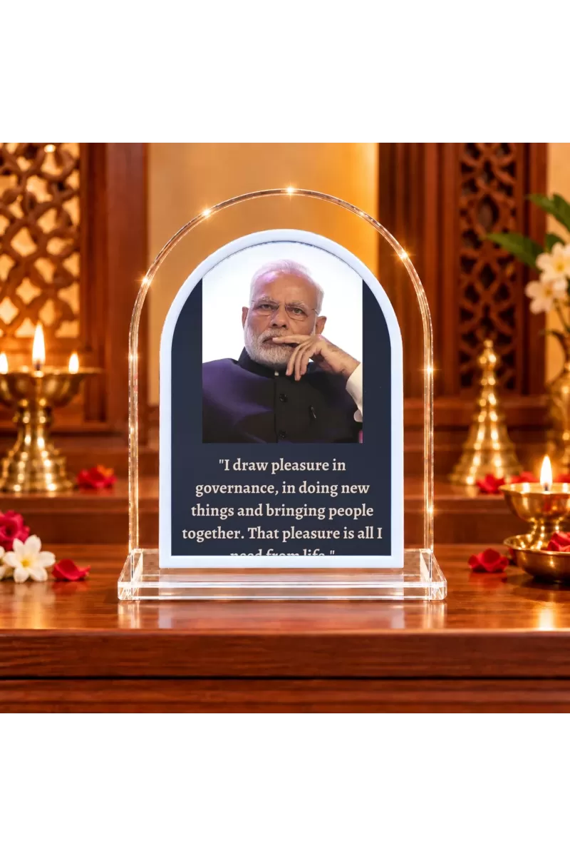 Narendra Modi L Shape Acrylic Showpiece 3 X 3.5 Inch For Home, Office And Car (F176675)
