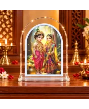 Radha Krishna L Shape Acrylic Showpiece 3 X 3.5 Inch For Home, Office And Car (F176676)