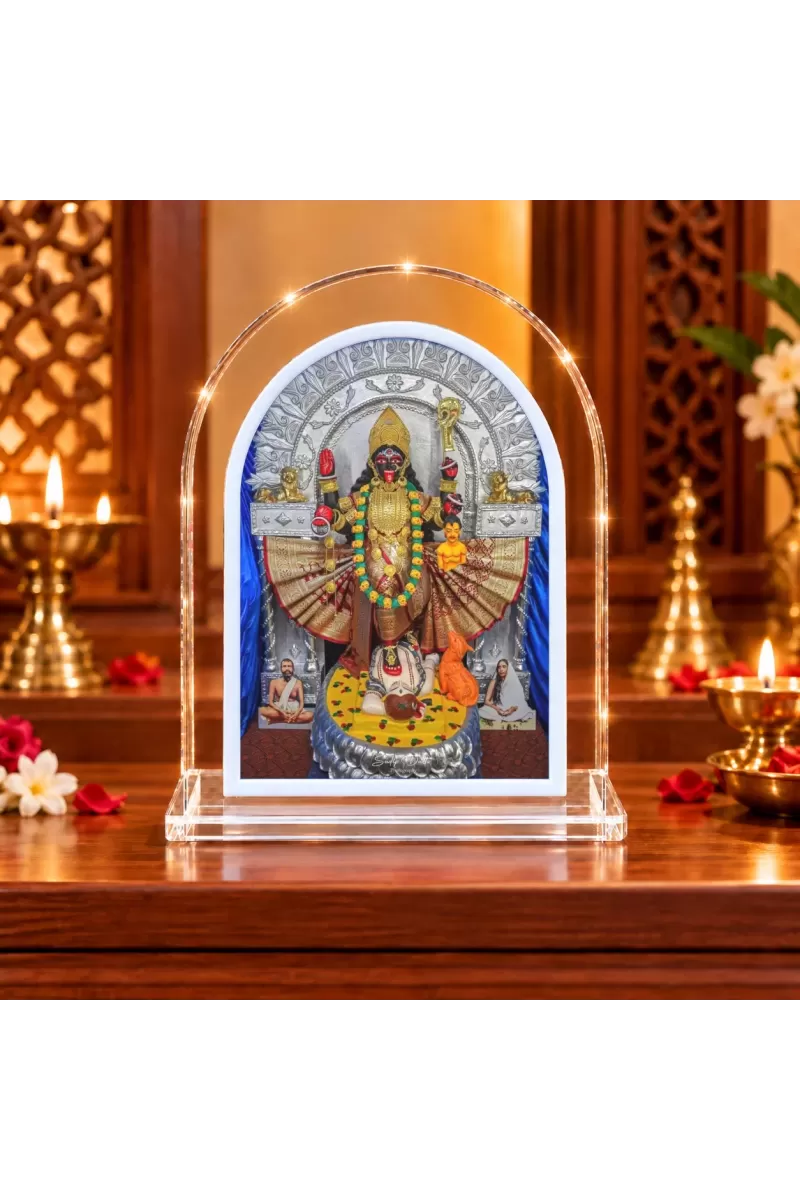 Goddess Kali L Shape Acrylic Showpiece 3 X 3.5 Inch For Home, Office And Car (F176677)