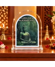 Buddha L Shape Acrylic Showpiece 3 X 3.5 Inch For Home, Office And Car (F176679)