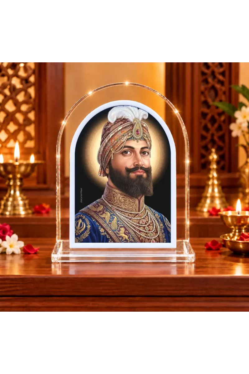 Guru Gobind Singh L Shape Acrylic Showpiece 3 X 3.5 Inch For Home, Office And Car (F176681)