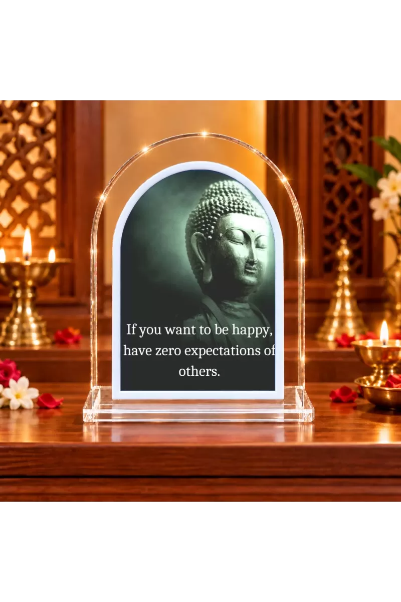 Buddha L Shape Acrylic Showpiece 3 X 3.5 Inch For Home, Office And Car (F176683)