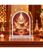 Buddha L Shape Acrylic Showpiece 3 X 3.5 Inch For Home, Office And Car (F176685)