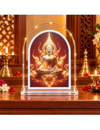 Buddha L Shape Acrylic Showpiece 3 X 3.5 Inch For Home, Office And Car (F176685)