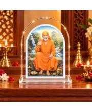 Sai Baba L Shape Acrylic Showpiece 3 X 3.5 Inch For Home, Office And Car (F176687)