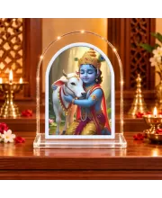 Lord Krishna L Shape Acrylic Showpiece 3 X 3.5 Inch For Home, Office And Car (F176688)