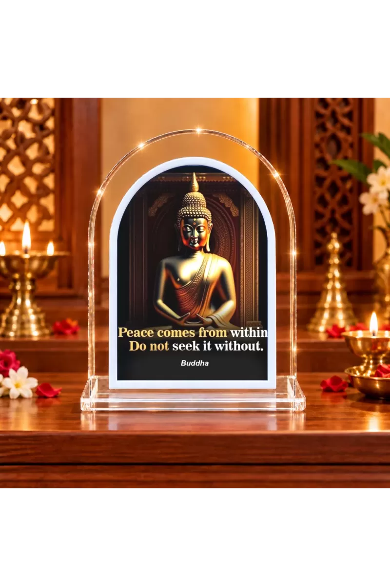 Buddha L Shape Acrylic Showpiece 3 X 3.5 Inch For Home, Office And Car (F176689)