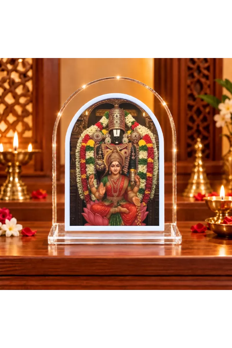 Lord Venkatswar L Shape Acrylic Showpiece 3 X 3.5 Inch For Home, Office And Car (F176690)