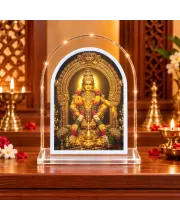 Lord Ayyappa Swamy L Shape Acrylic Showpiece 3 X 3.5 Inch For Home, Office And Car (F176691)