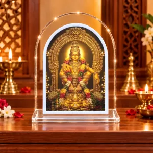 Lord Ayyappa Swamy L Shape Acrylic Showpiece 3 X 3.5 Inch For Home, Office And Car (F176691)