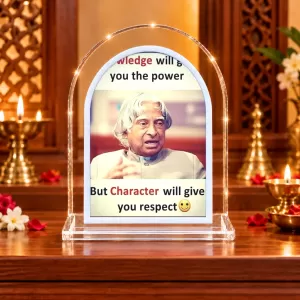 A. P. J. Abdul Kalam L Shape Acrylic Showpiece 3 X 3.5 Inch For Home, Office And Car (F176692)