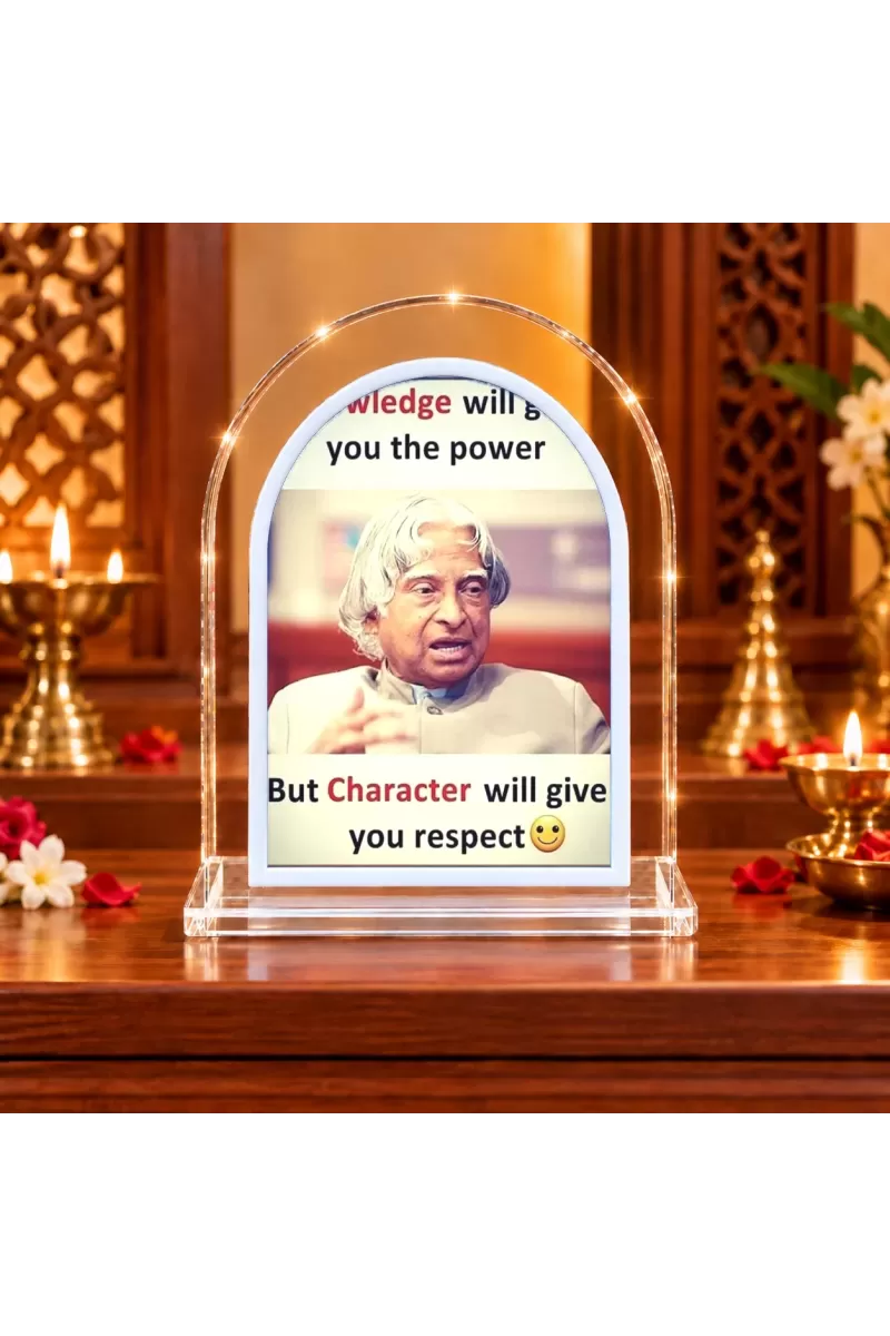 A. P. J. Abdul Kalam L Shape Acrylic Showpiece 3 X 3.5 Inch For Home, Office And Car (F176692)
