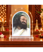 Sri Sri Ravi Shankar L Shape Acrylic Showpiece 3 X 3.5 Inch For Home, Office And Car (F176693)