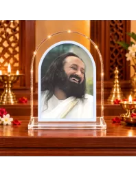 Sri Sri Ravi Shankar L Shape Acrylic Showpiece 3 X 3.5 Inch For Home, Office And Car (F176693)