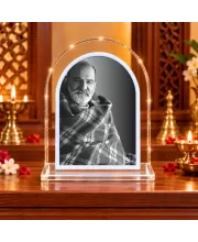 Neem Karoli Baba L Shape Acrylic Showpiece 3 X 3.5 Inch For Home, Office And Car (F176696)