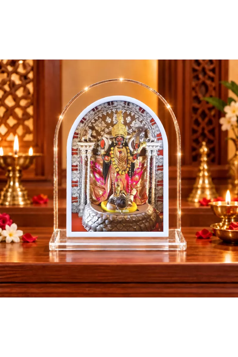 Maa Kaali L Shape Acrylic Showpiece 3 X 3.5 Inch For Home, Office And Car (F176697)