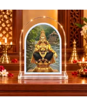 Lord Ayyappa L Shape Acrylic Showpiece 3 X 3.5 Inch For Home, Office And Car (F176698)